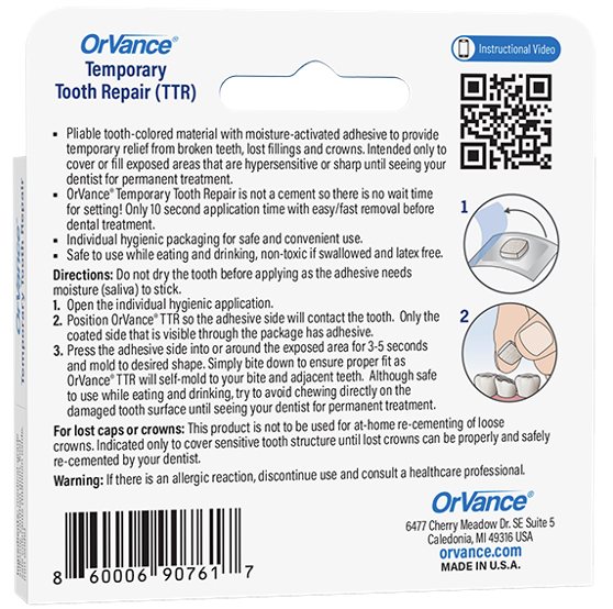 OrVance® Temporary Tooth Repair